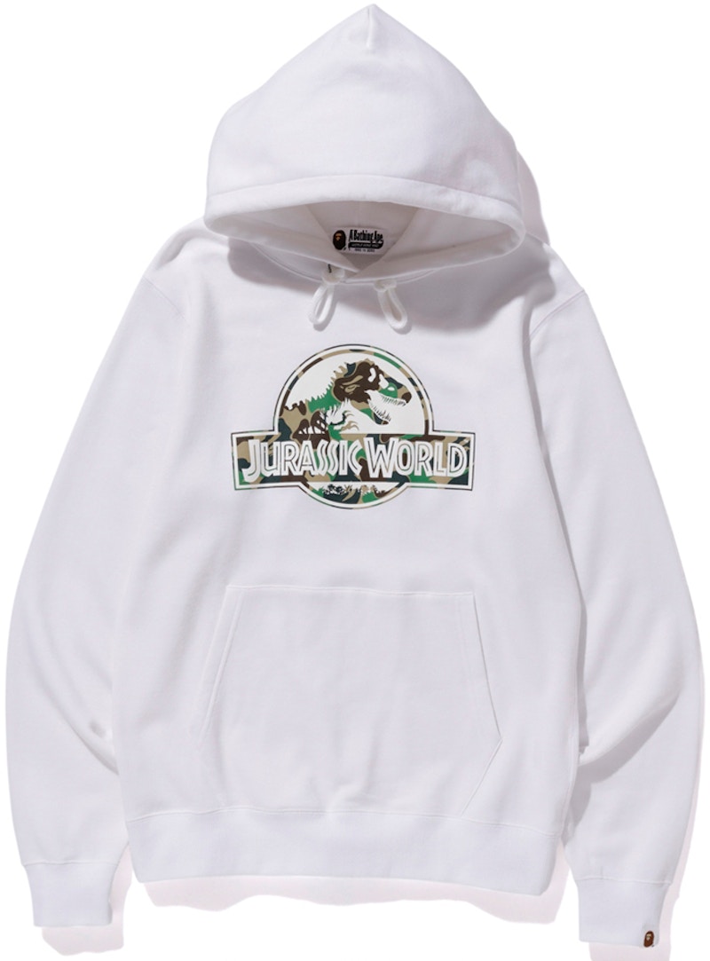 BAPE x Jurassic World Logo Pullover Hoodie White Men's - SS18 - US