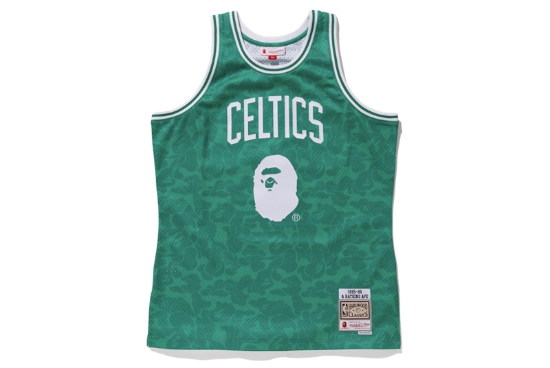 カラーグリーンBAPE x Mitchel \u0026 Ness Celtics Jersey