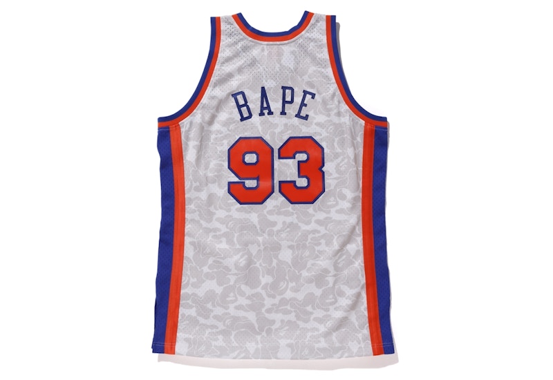 BAPE x Mitchell & Ness Knicks ABC Basketball Swingman Jersey White