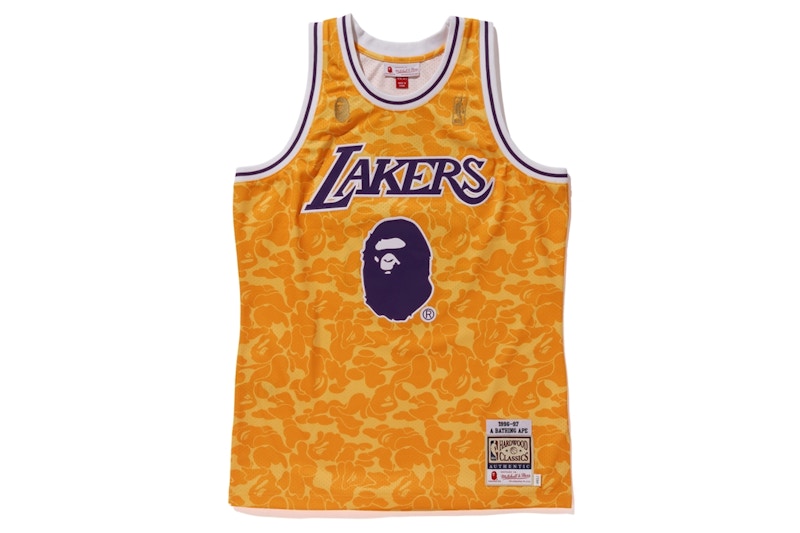 BAPE x Mitchell & Ness Lakers ABC Basketball Authentic Jersey