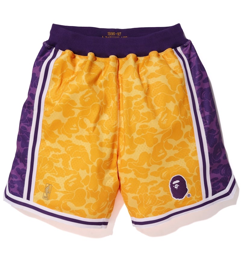 BAPE x Mitchell Ness Lakers ABC Basketball Authentic Shorts