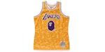 BAPE x Mitchell & Ness Lakers ABC Basketball Swingman Jersey Yellow