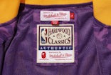 BAPE x Mitchell & Ness Lakers Warm Up Printed Varsity Jacket w/ Tags -  Purple Outerwear, Clothing - WBMNA20005
