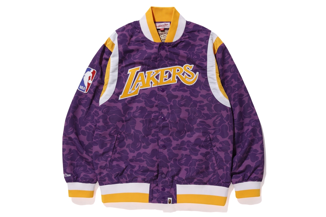 BAPE x Mitchell & Ness Lakers Warm Up Jacket Purple - FW18 メンズ - JP