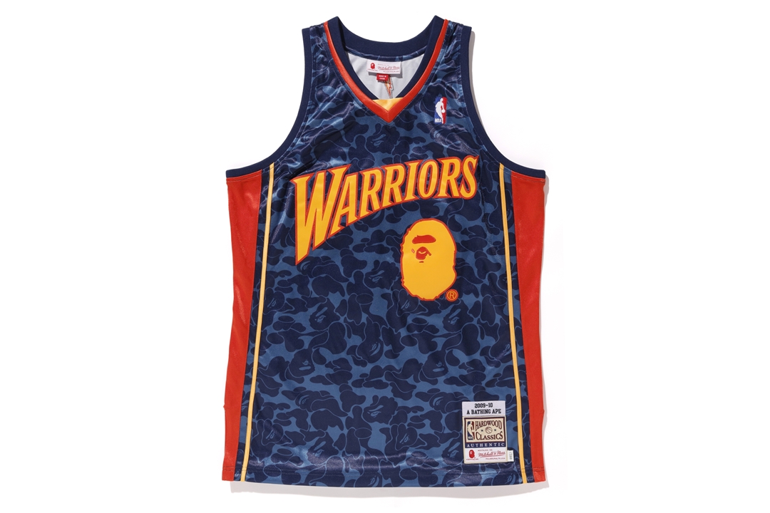 BAPE x Mitchell & Ness Warriors ABC Basketball Authentic Jersey