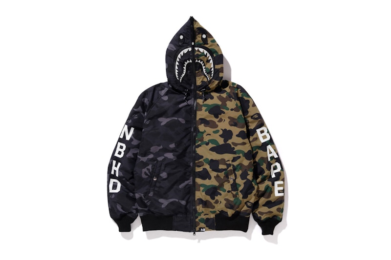 BAPE NBHD CAMO SHARK N2-B DOWN JACKET