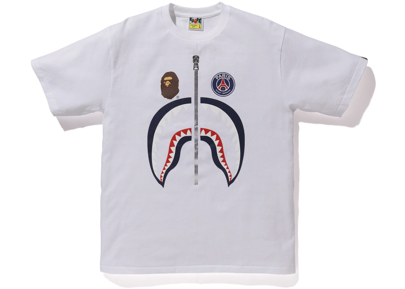 Camiseta BAPE x PSG Shark Blanco Hombre FW18 ES