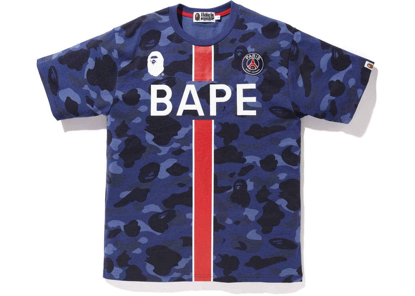 BAPE x PSG Tee Blu navy Uomo FW18 IT