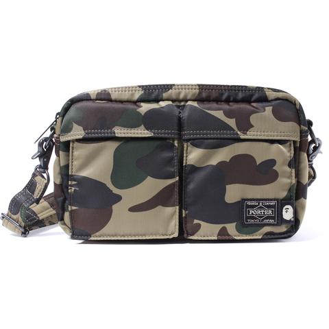 BAPE x Porter 1st Camo Double Pocket Shoulder Bag Green