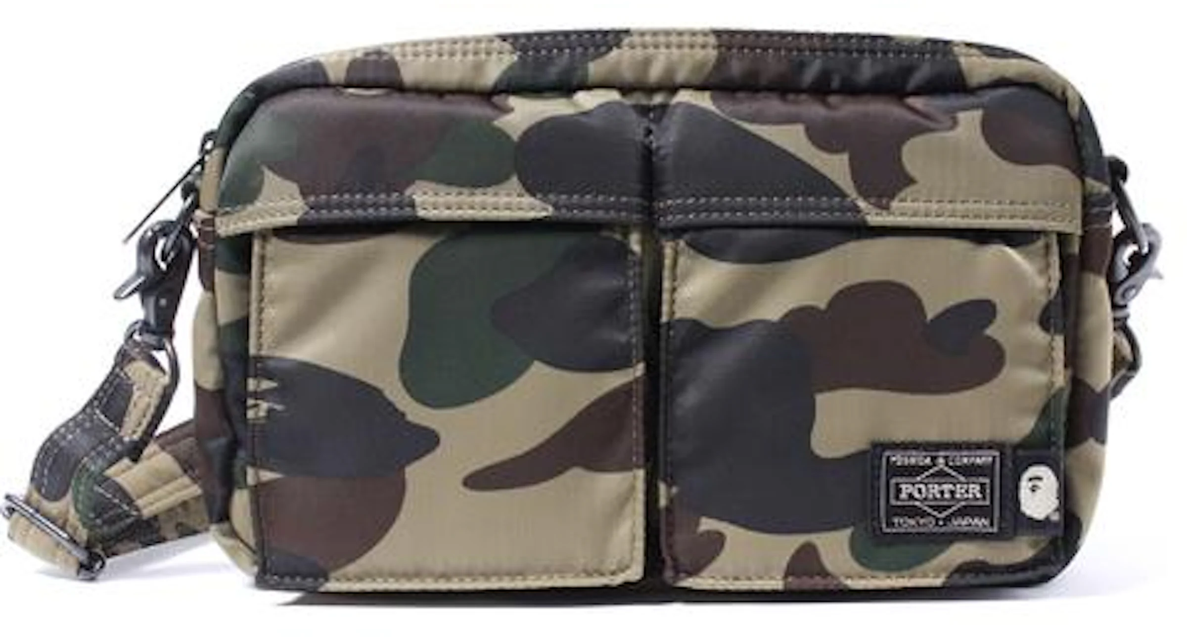 BAPE x Porter 1st Camo Double Pocket Shoulder Bag Green Men's - US