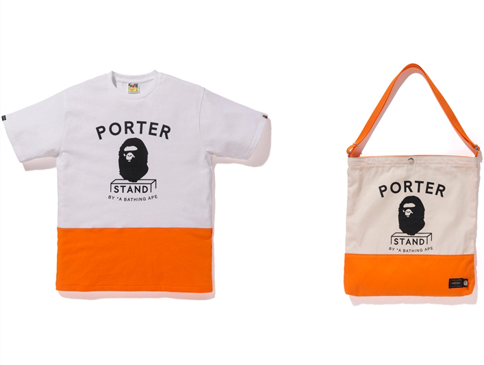 BAPE x Porter Stand Tee and Shoulder Tote Bag White - US