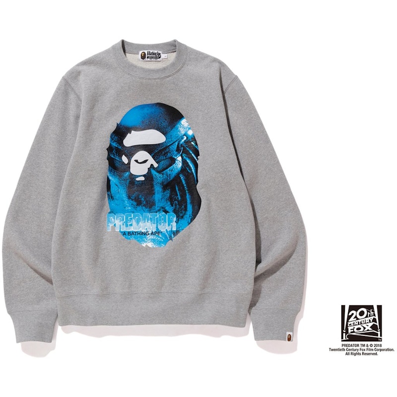 Grey bape crewneck hotsell