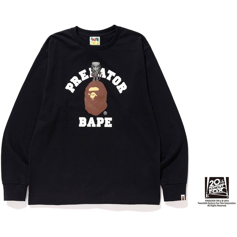 BAPE x Predator College Long Sleeve Tee Black Men s FW18 US