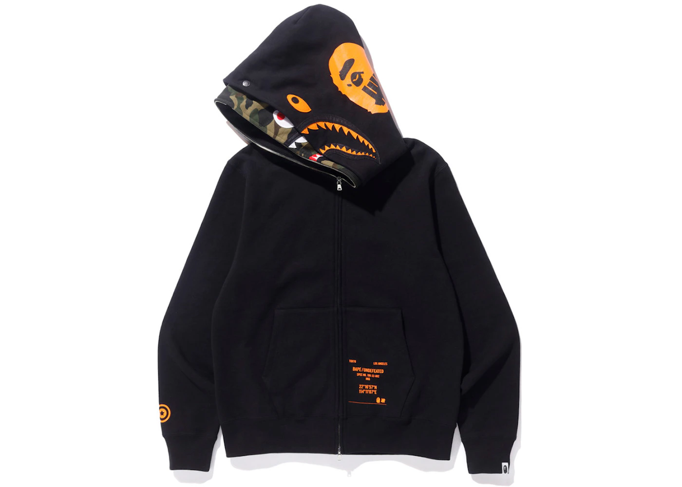 Bape x undefeated double shark hoodie Clearance
