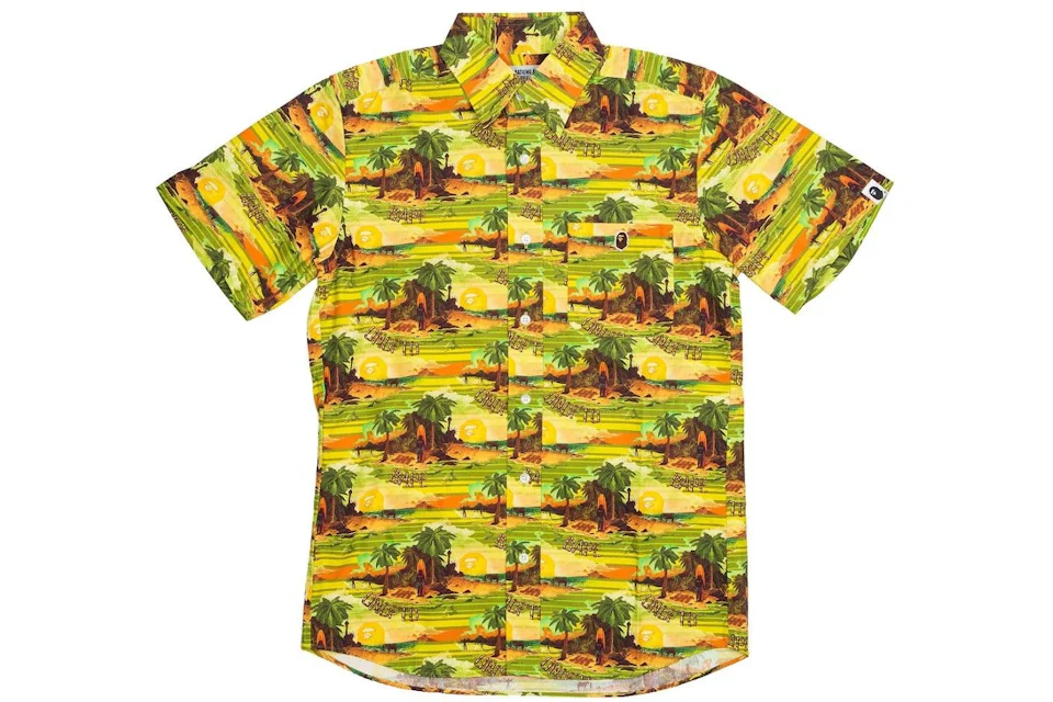 BAPE x Undefeated Island Woven Shirt Green