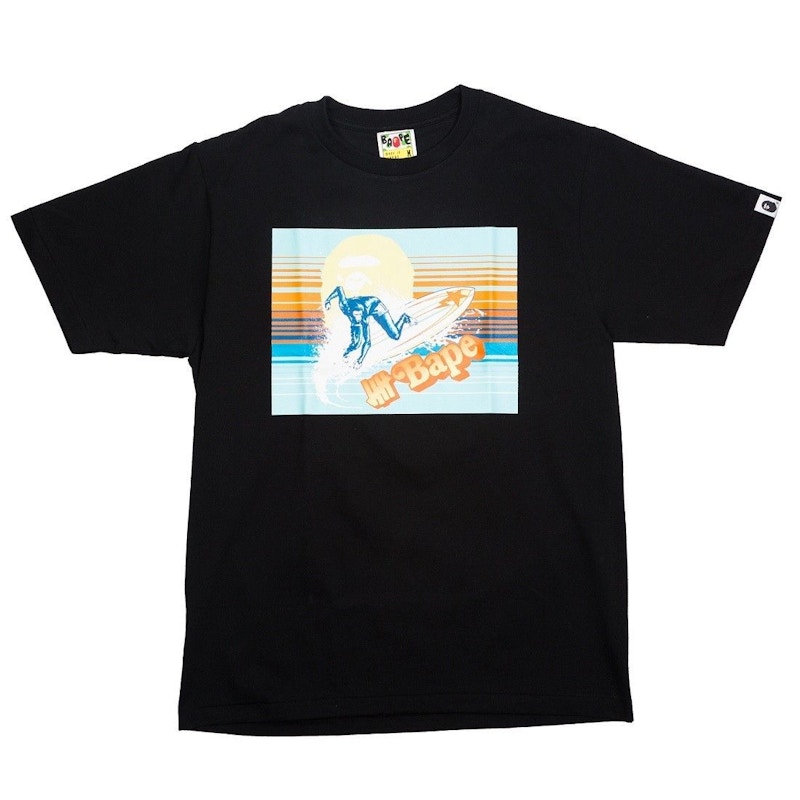 BAPE x Undefeated Surfing Ape Tee Black Men's - US