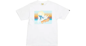 BAPE x Undefeated Surfing Ape Tee White