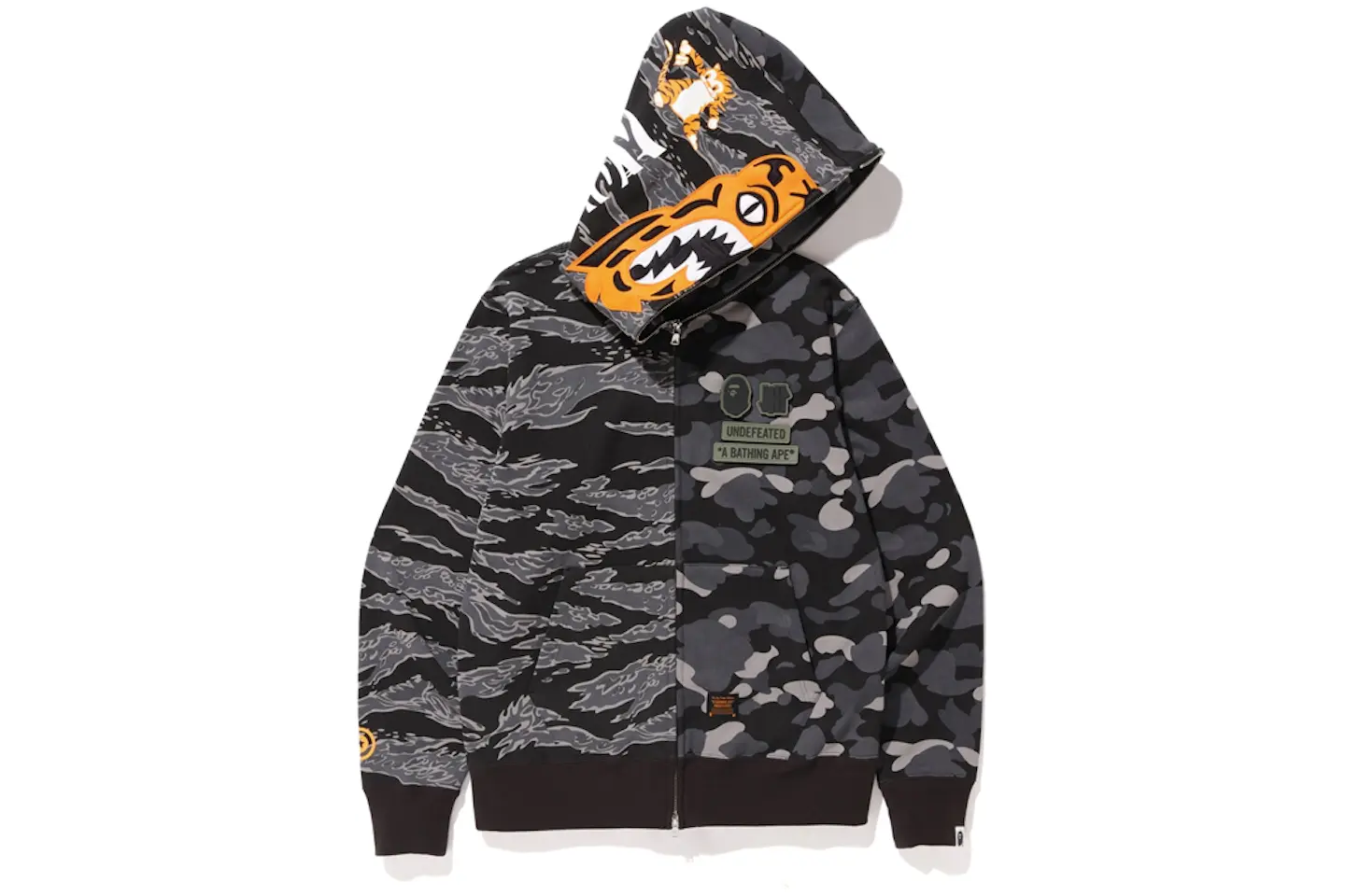 Half tiger half shark bape hoodie Clearance