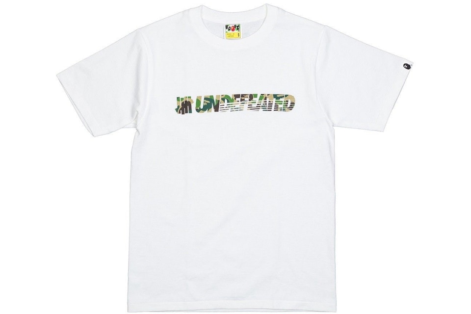 Bape X Undefeated Unbalance Tee White Green Camo Bape X Undefeated Unbalance Tee White Green Camo