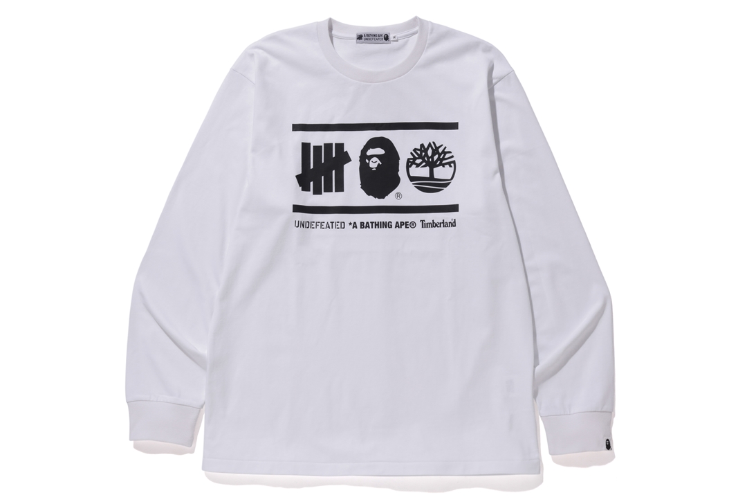 BAPE x Undefeated x Timberland L/S Tee White