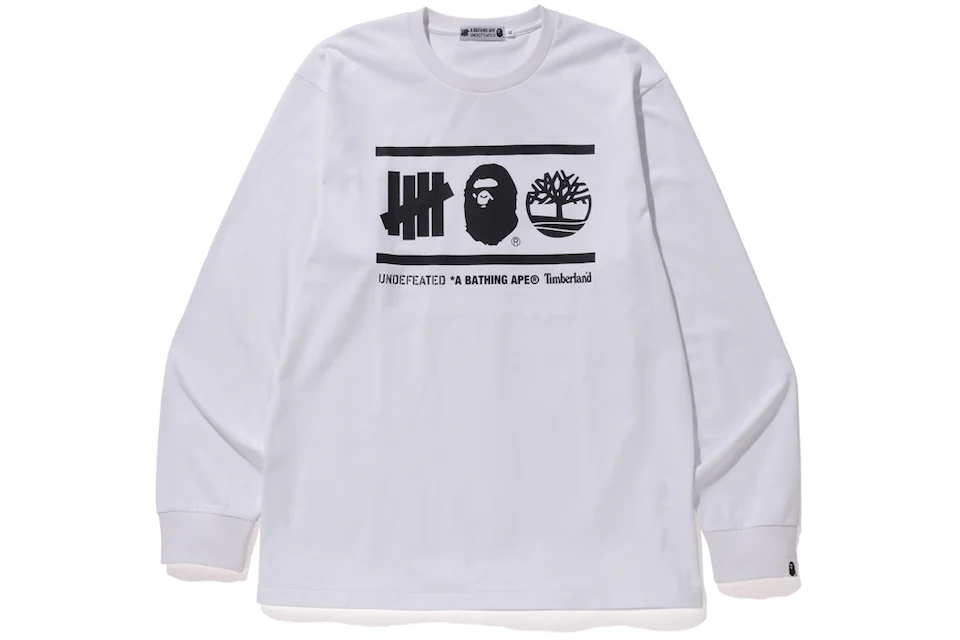 BAPE x Undefeated x Timberland L/S Tee White