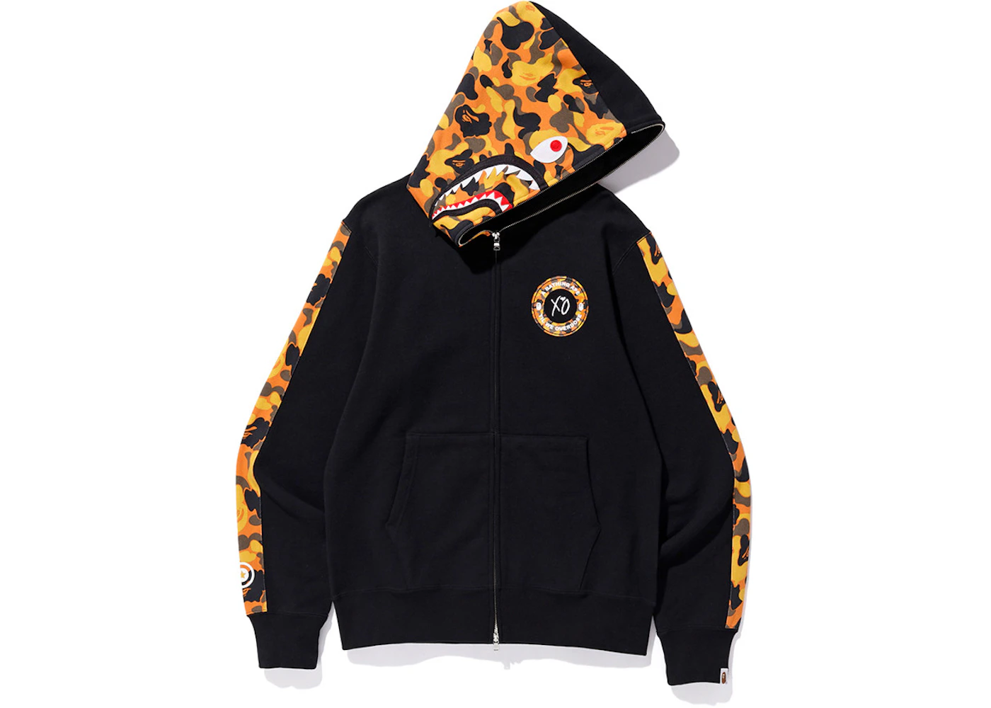 BAPE x Sudadera con capucha XO Shark Zip Up Negro Hombre FW18 MX