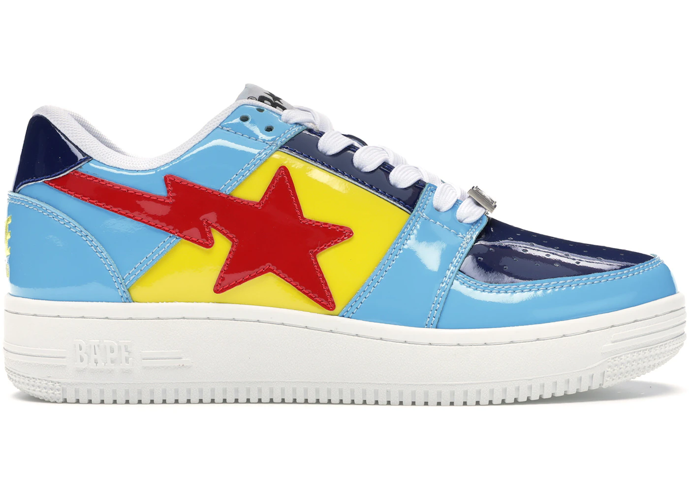 A Bathing Ape Bape Sta Low Color Block Yellow Navy Baby Blue