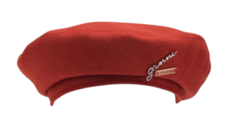 Barbour x Ganni Wool Beret Red