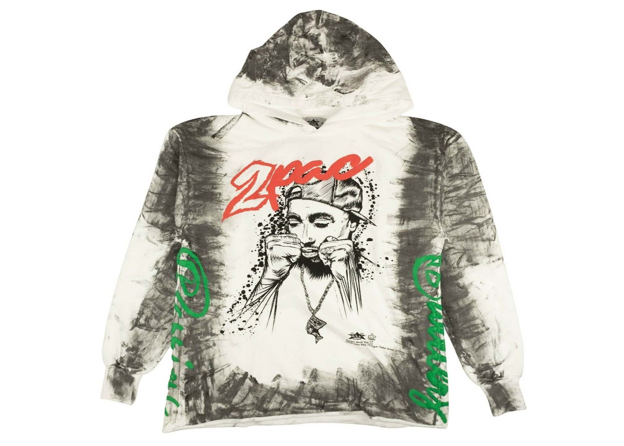 Barriers 2Pac Hoodie Sweatshirt White/Red/Green Men's - US