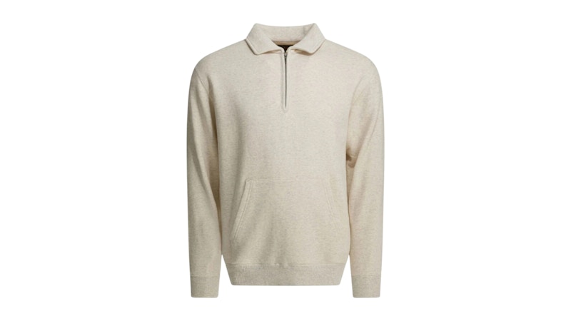 Beams Plus Half Zipper Sweatshirt White