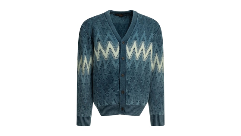 Beams Plus Indigo Yarn Cardigan Blue
