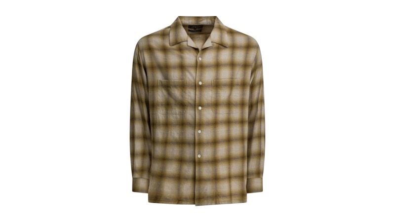 Beams Plus Wool Blend Check Shirt Brown