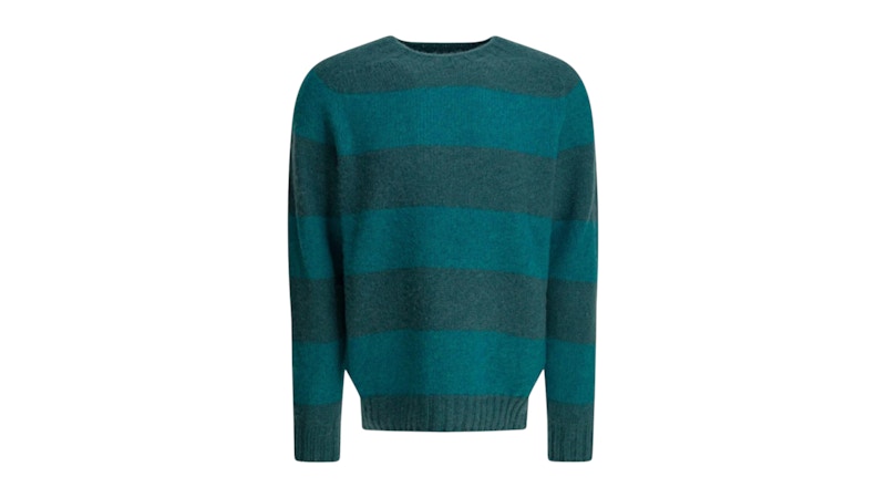Beams Plus Wool Crew Neck Sweater Blue