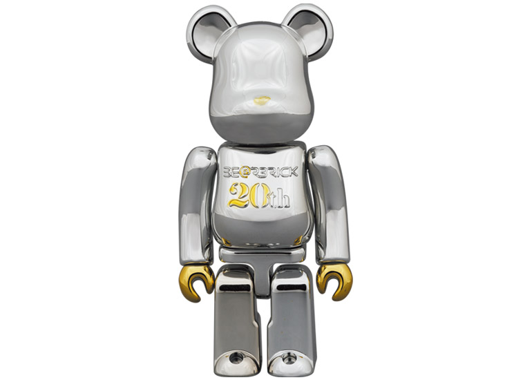 Bearbrick 20th Anniversary 100% & 400% Set Gold & Silver Chrome Ver.