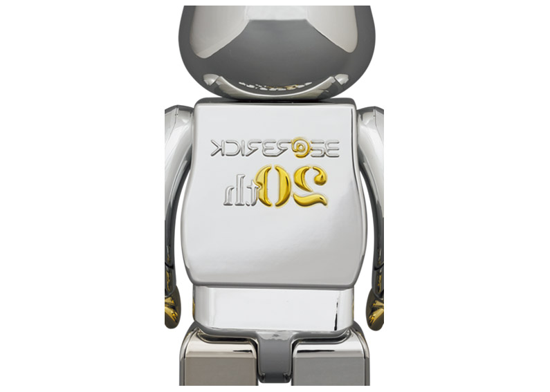 Bearbrick 20th Anniversary 100% & 400% Set Gold & Silver Chrome 