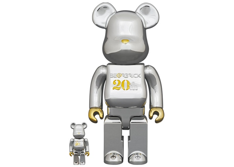 BE@RBRICK SILVER CHROME Ver. 100％ u0026 400％-