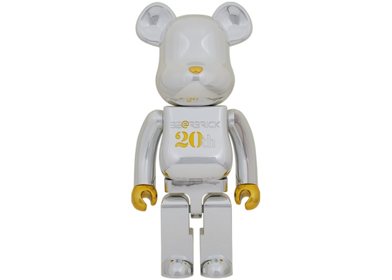 Bearbrick 20th Anniversary 1000% Gold & Silver Chrome Ver. - JP