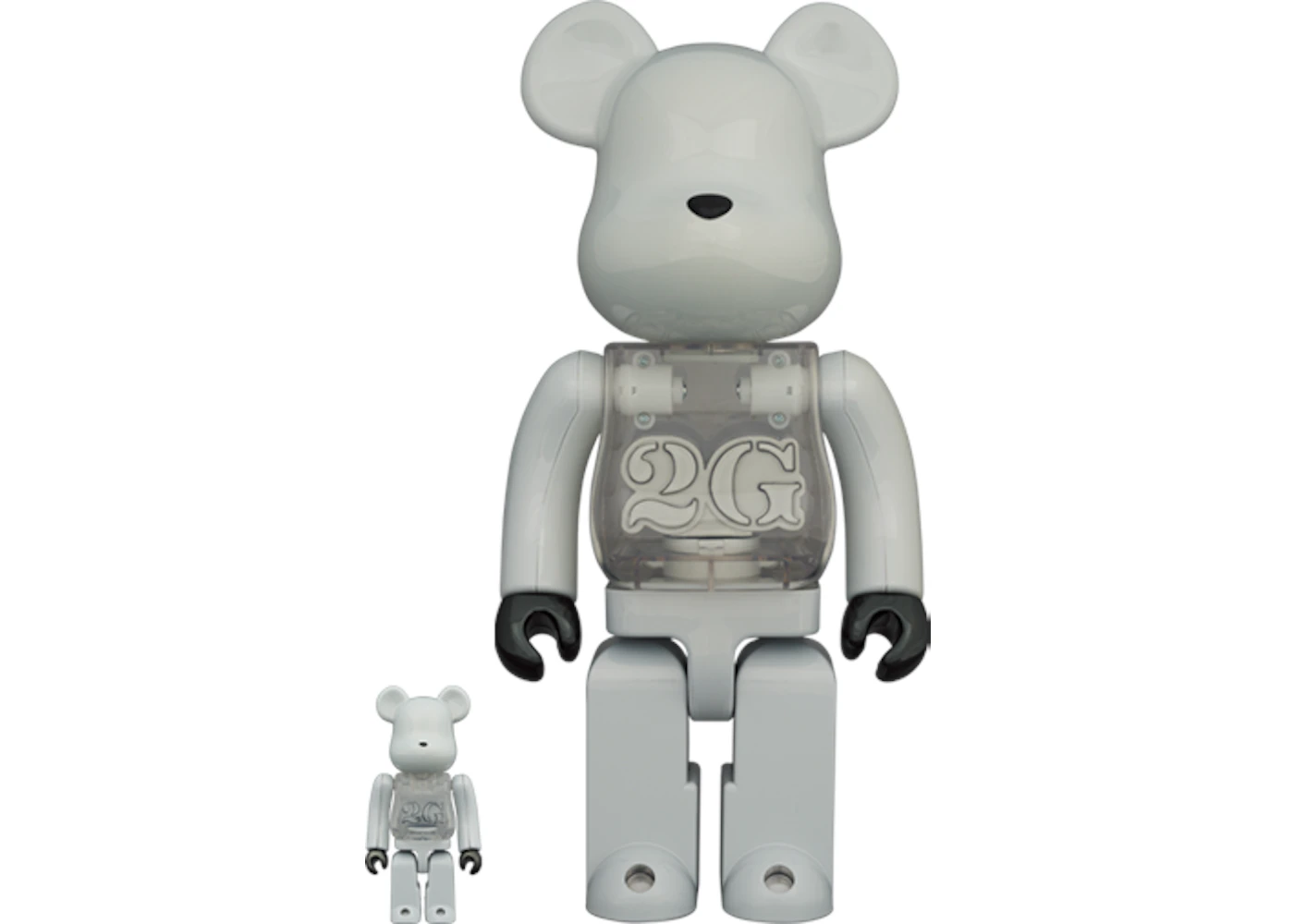 BE@RBRICK 2G WHITE CHROME 100%&400% Bearbrick 2G 100% & 400% Set WHITE CHROME - US