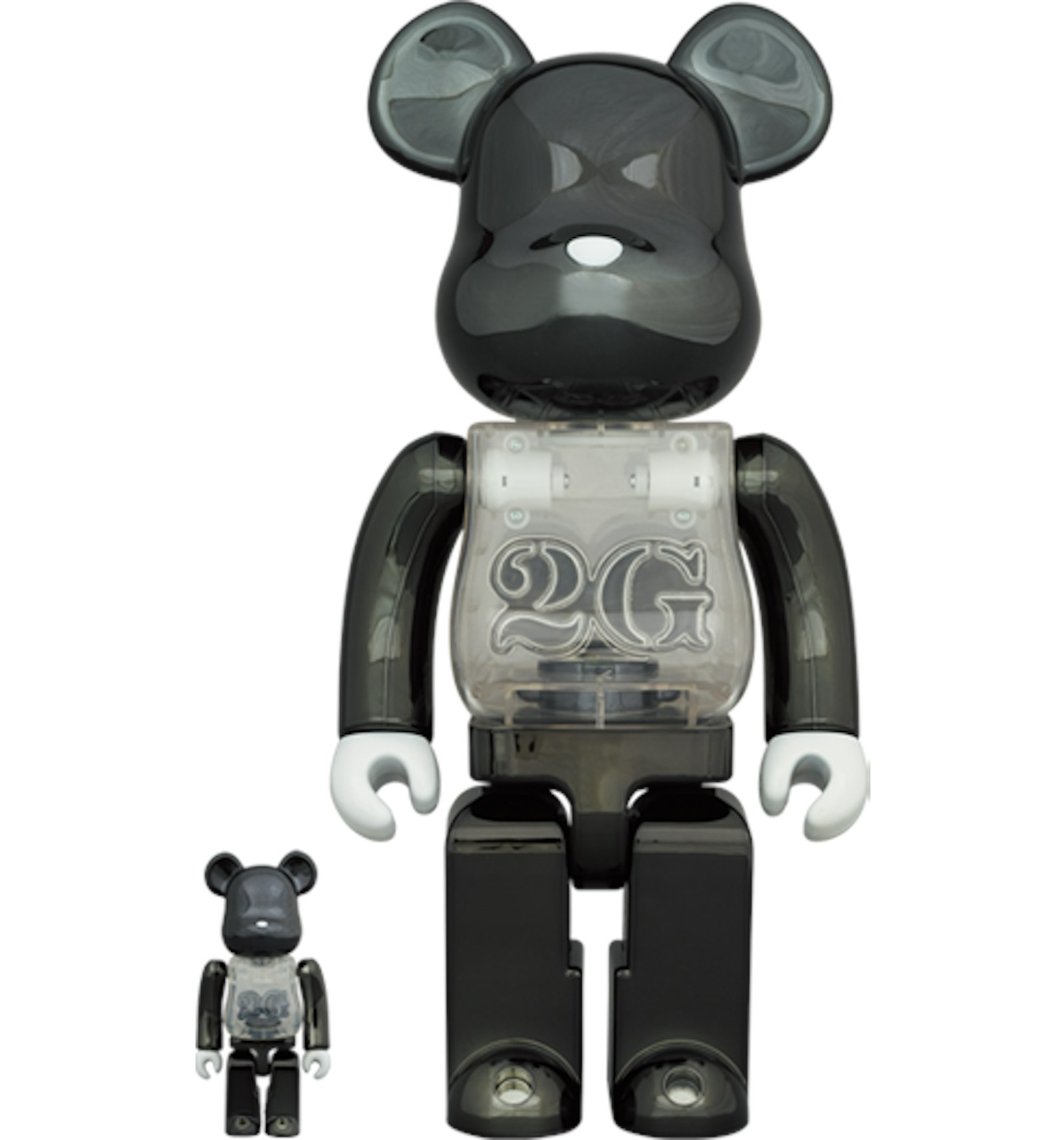 Bearbrick 2G Exclusive 2G Black Chrome 100% & 400% Set - US