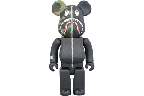 1st CAMO SHARK BE@RBRICK 400% 新品 正規品 Bearbrick A Bathing Ape 1st Camo Shark 400% Black - US