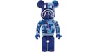 Bearbrick x BAPE ABC Camo Shark 1000% Clear Blue