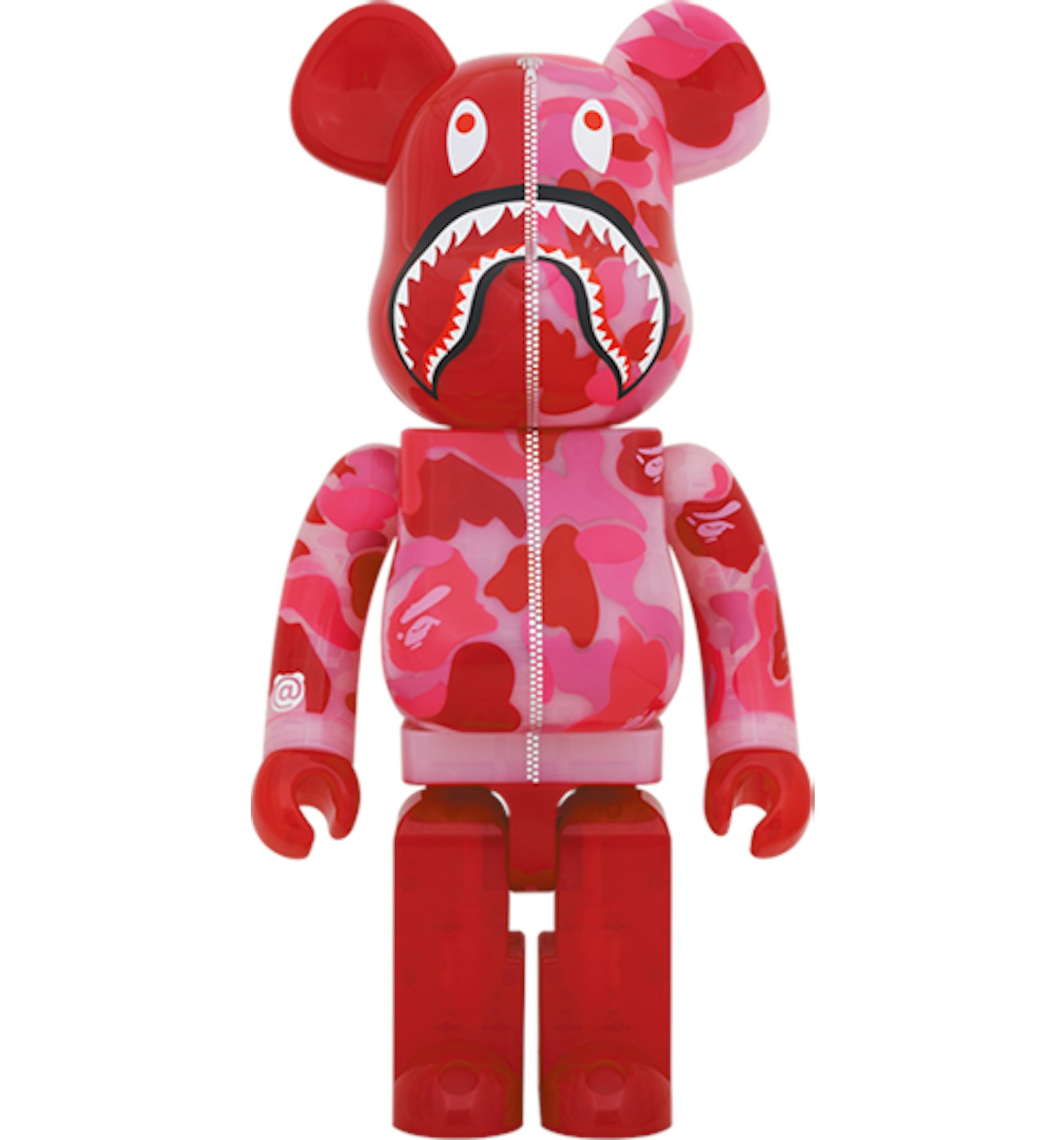 Bearbrick x BAPE ABC Camo Shark 1000% Clear Red - US