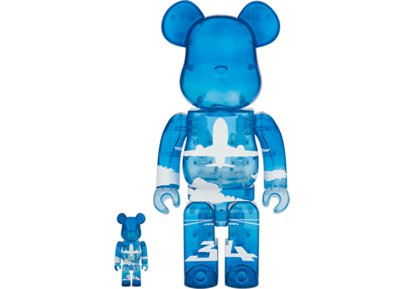BE@RBRICK for ANA ブルースカイ 100% & 400% Bearbrick x ANA Original Blue Sky 100% & 400% Set - US