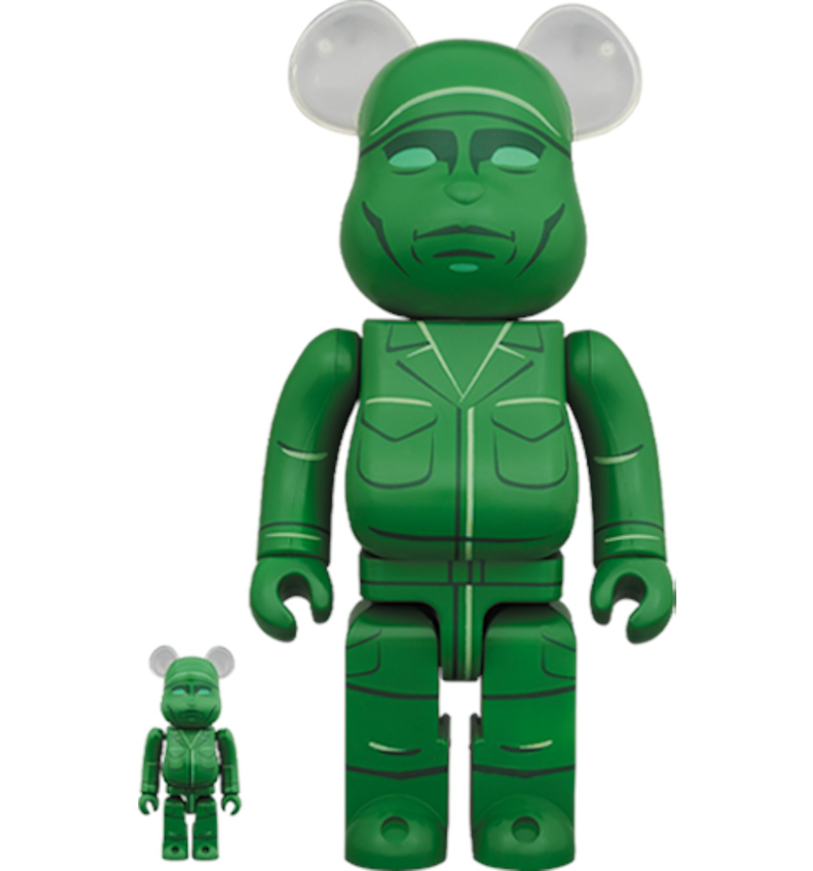 x Disney Toy Story Bearbrick ARMY MEN 100% & 400% Set Green