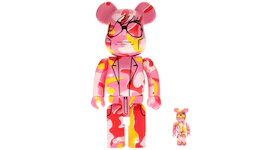 Bearbrick Andy Warhol Camo Ver. 100% & 400% Set Pink