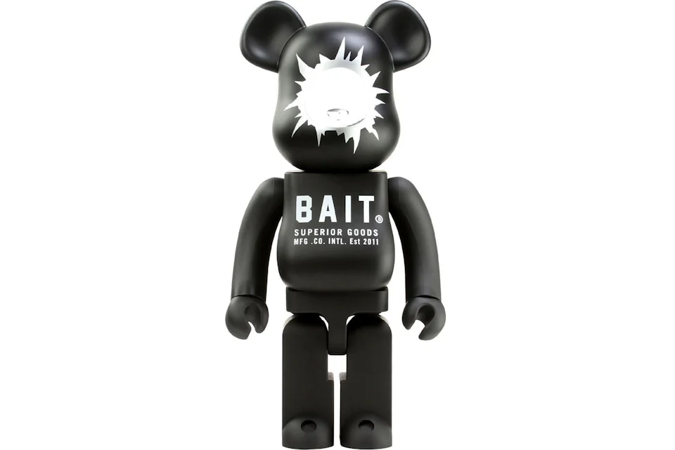 Bearbrick BAIT x Medicom Headshot 1000% Black