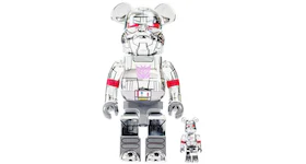 Bearbrick BAIT x Medicom Transformers Megatron 100% & 400% Set Silver