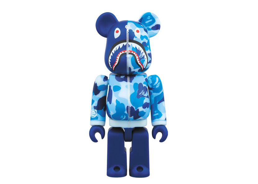 Bearbrick BAPE Camo Shark Hoodie 10th Anniversary 1 Blue - CN