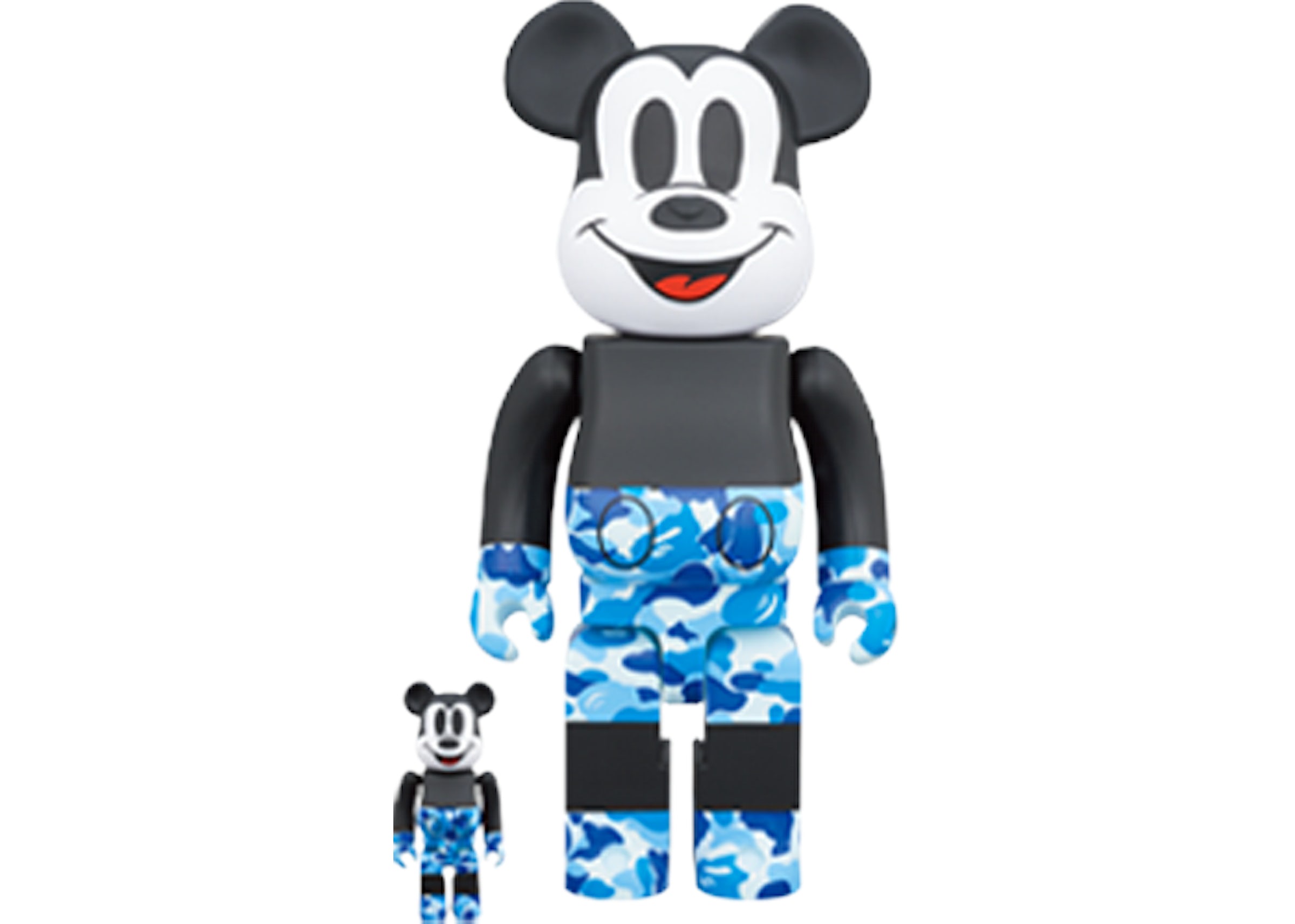 Bearbrick BAPE Mickey Mouse 100% & 400% Set Black/Blue Camo - US