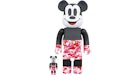 Bearbrick BAPE Mickey Mouse 100% & 400% Set Black/Red Camo